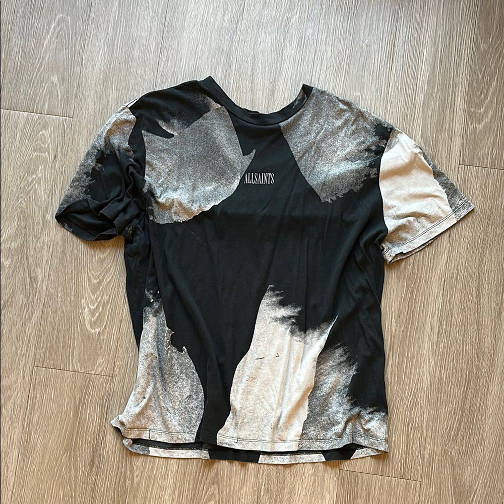 All Saints Black and White Graphic Short Sleeve Tee